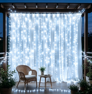 String Curtain Light - Cortina de Luzes LED, Luzes de