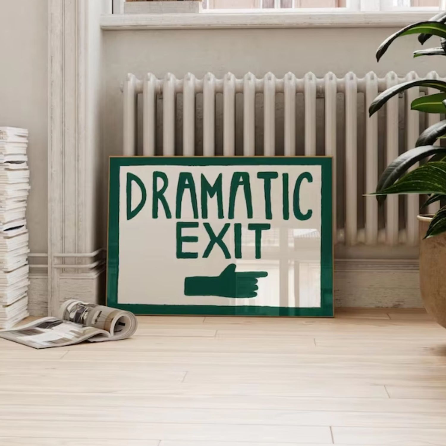 Home Decor Aesthetic - Impressão divertida para corredor, verde escuro,