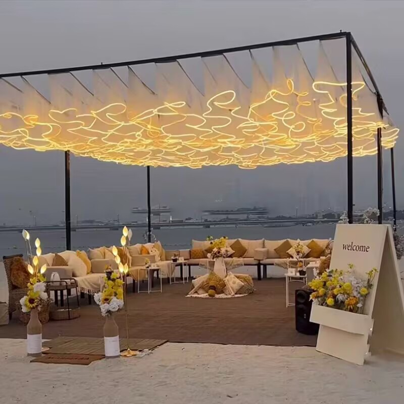 String Curtain Light - Decoração de Teto para Casamento, Cortina