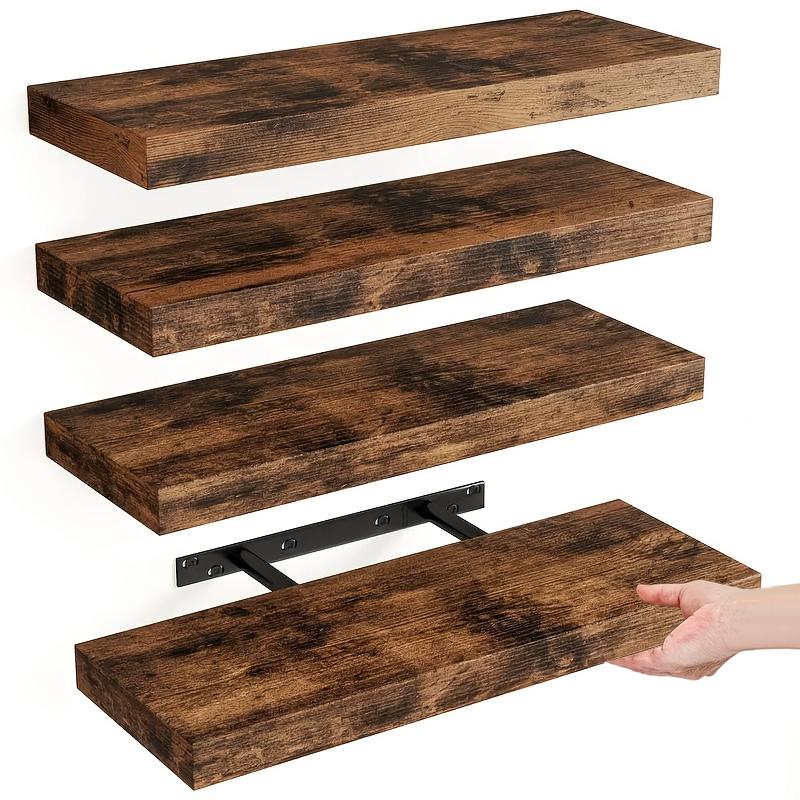 Floating Shelves - 4 Prateleiras Flutuantes de Parede, Suporte