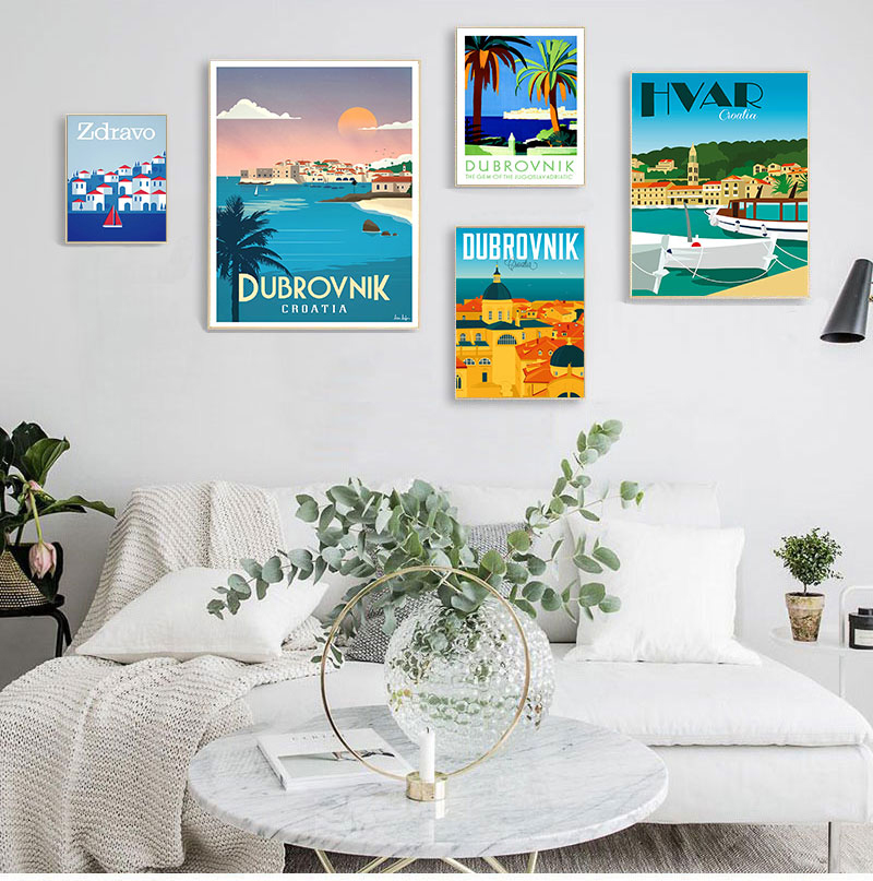 Home Decor Zagreb - Croácia Zagreb Dubrovnik Pôster de viagem