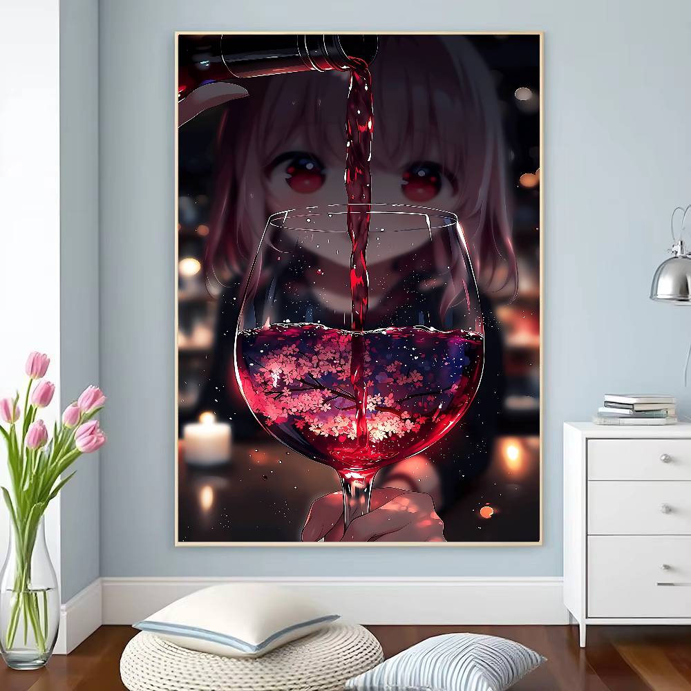 Pôster de Garota Anime com Est - Home Decor Aesthetic avaliação e preço