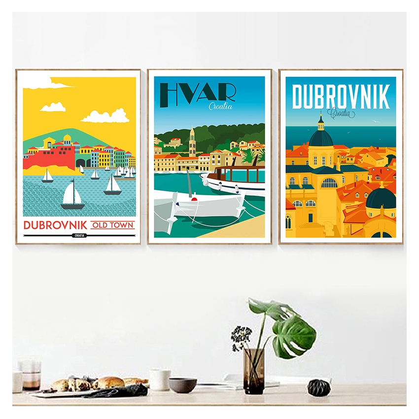 Poster de viagem pintura em te - Home Decor Zagreb avaliação e preço