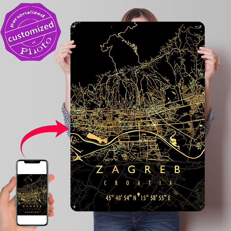 Mapa de Zagreb Croácia, Pôster - Home Decor Zagreb avaliação e preço