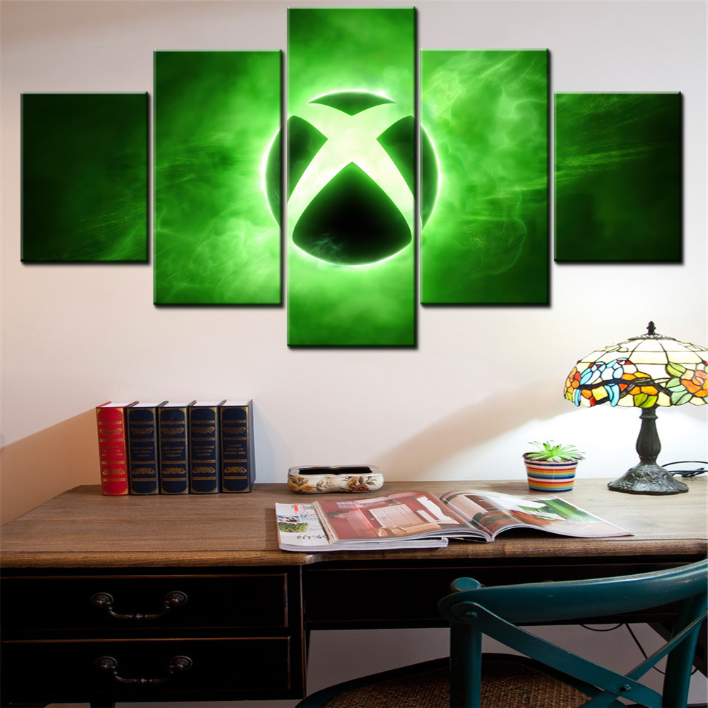 5 peças lona artes de parede c - Home Decor Xbox Games avaliação e preço