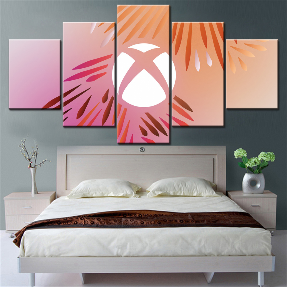 5 peças lona artes de parede c - Home Decor Xbox Games avaliação e preço