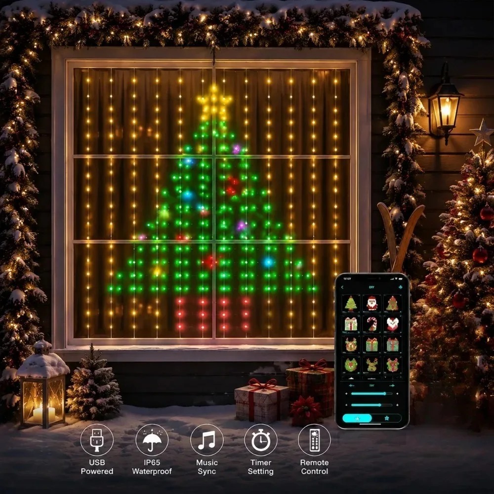 Luzes de Cortina LED Pixel com - String Curtain Light avaliação e preço