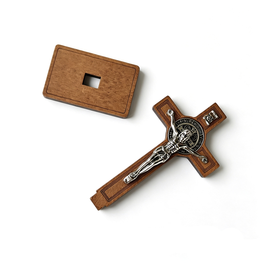 Crucifixo de Madeira de São Be - Home Decor Unique Items avaliação e preço