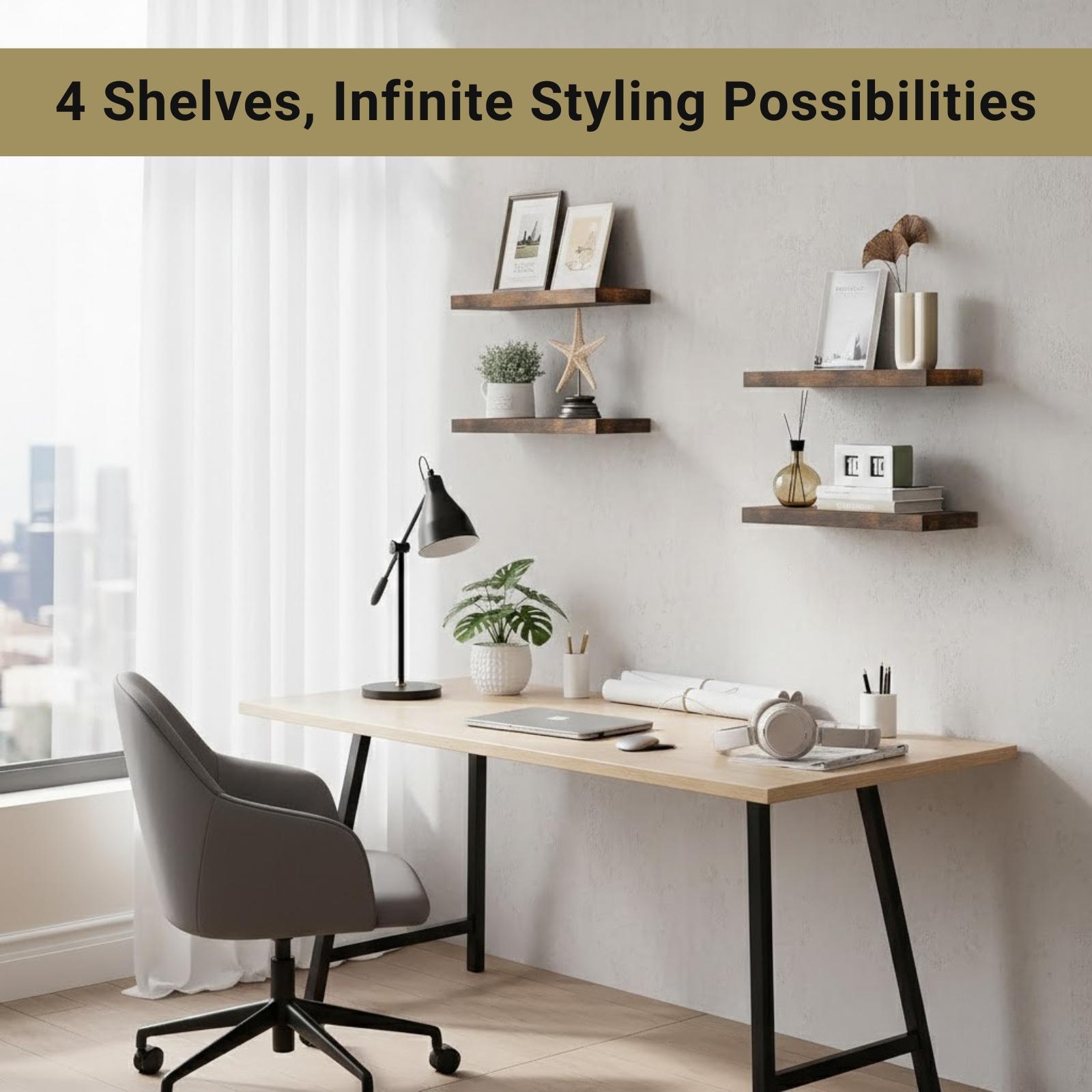 4 Prateleiras Flutuantes de Pa - Floating Shelves avaliação e preço