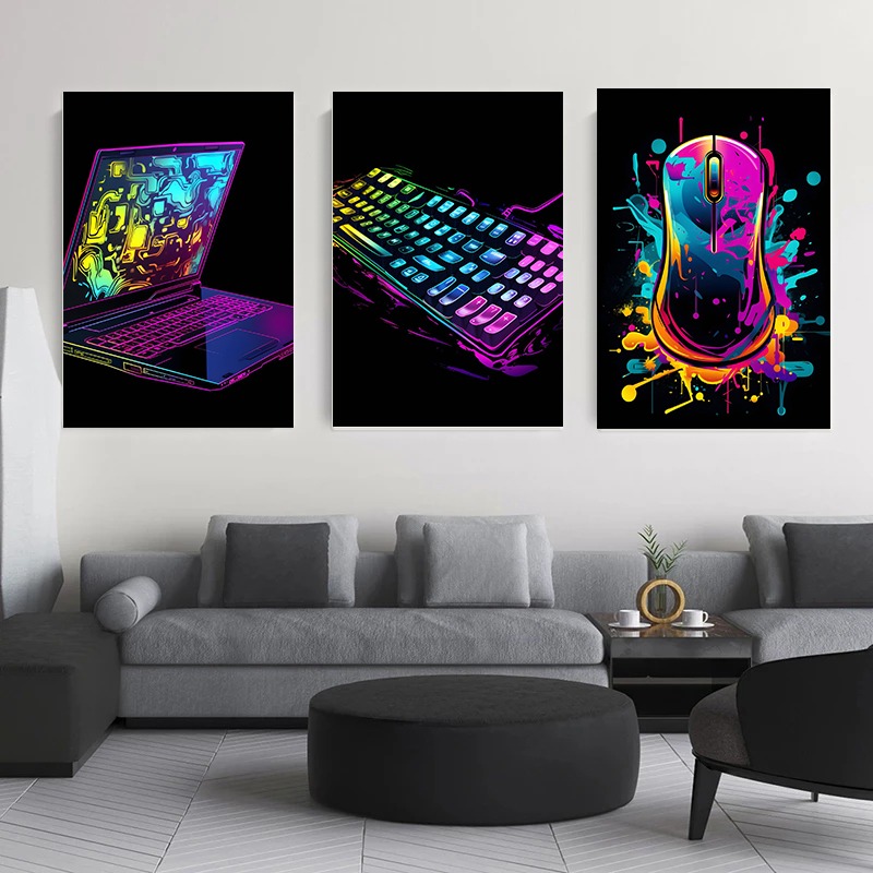 Cartazes de videogame neon aqu - Home Decor Xbox Games avaliação e preço